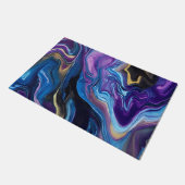 波カラフル紫ブルーウェルカムマット ドアマット (アングル)