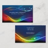 波カラフル線 名刺 (正面/裏面)