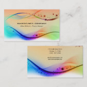 波カラフル線 名刺 (正面/裏面)