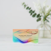 波カラフル線 名刺 (スタンド正面)