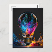 波カラフル電球 ポストカード (正面/裏面)