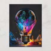 波カラフル電球 ポストカード (正面)