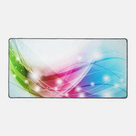 波カラフル青の背景 デスクマット