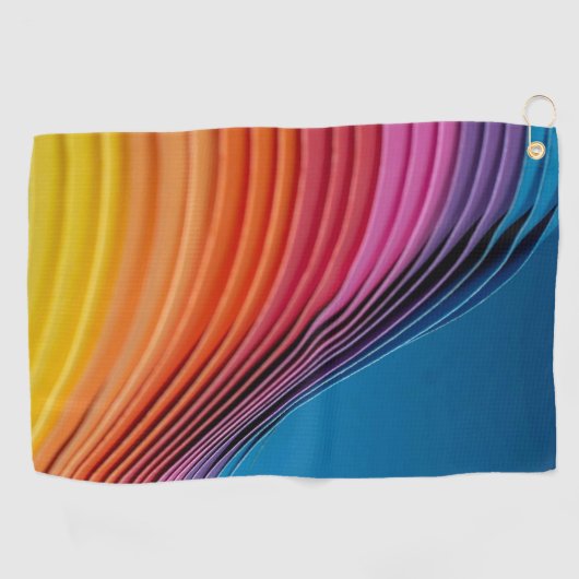 波カラフル ゴルフタオル (横)