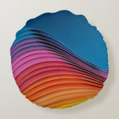 波カラフル ラウンドクッション (裏面)