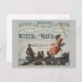 波クリッパー帆船の魔女 ポストカード (正面/裏面)
