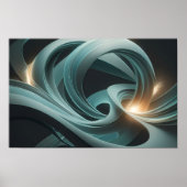 波コンテンポラリー形フォーム、青、灰色 ポスター (正面)