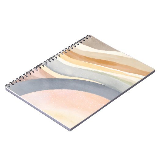 波コンテンポラリー数 | 中性水モダン色 ノートブック (左側)