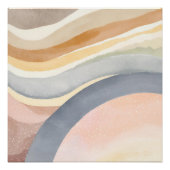 波コンテンポラリー数 | 中性水モダン色 ポスター (正面)