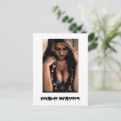 波サーファーの女の子はがき ポストカード (スタンド正面)