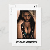 波サーファーの女の子はがき ポストカード (正面/裏面)