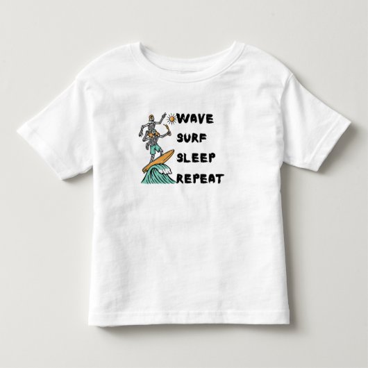 波サーフスリープリピート トドラーTシャツ (正面)
