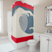 波シャワ日本のーカーテンプリント シャワーカーテン (インサイチュ)