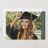 波シンプルモダンエッジ2フォトグリーン卒業 案内状 (正面)