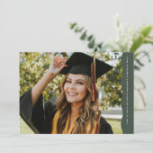 波シンプルモダンエッジ2フォトグリーン卒業 案内状 (スタンド正面)