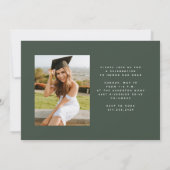 波シンプルモダンエッジ2フォトグリーン卒業 案内状 (裏面)