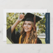 波シンプルモダンエッジ2光海軍の卒業 案内状 (正面)