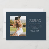 波シンプルモダンエッジ2光海軍の卒業 案内状 (裏面)