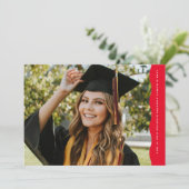 波シンプルモダンエッジ2枚フォトレッド卒業 案内状 (スタンド正面)