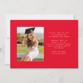 波シンプルモダンエッジ2枚フォトレッド卒業 案内状 (裏面)