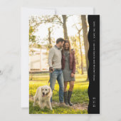 波シンプルモダン状のエッジの白黒の写真 セーブザデート (正面)