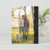 波シンプルモダン状のエッジの白黒の写真 セーブザデート (スタンド正面)