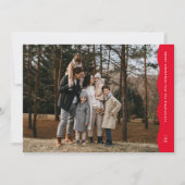 波シンプルモダン状の縁の赤いクリスマス写真 シーズンカード (正面)