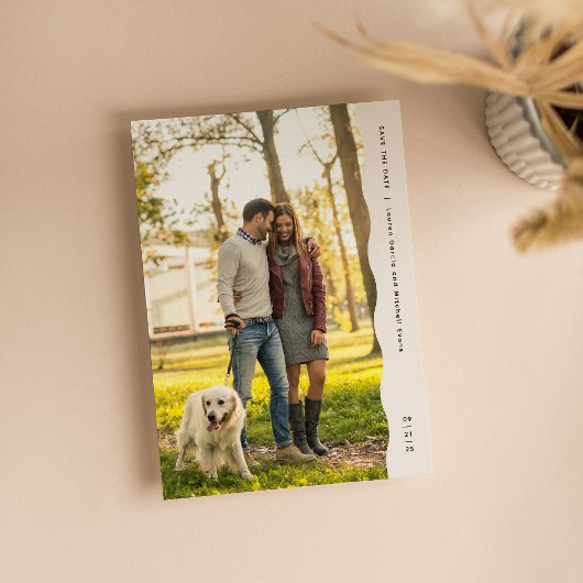 波シンプルモダン状写真 セーブザデート