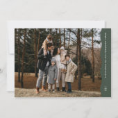 波シンプルモダン縁の緑のクリスマス写真 シーズンカード (正面)