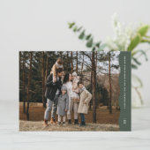 波シンプルモダン縁の緑のクリスマス写真 シーズンカード (スタンド正面)