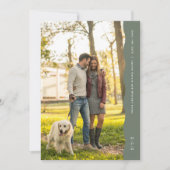 波シンプルモダン縁セージ緑の写真 セーブザデート (正面)