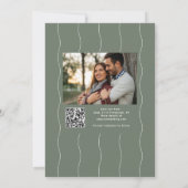 波シンプルモダン縁セージ緑の写真 セーブザデート (裏面)