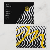 波スタイリッシュモノグラムTOPAZ、白黒 名刺 (正面/裏面)