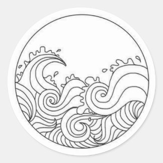 波ステッカー ラウンドシール