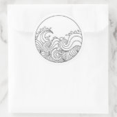 波ステッカー ラウンドシール (バッグ)