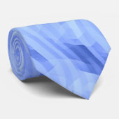 波ストライプの幾何アート青タイ ネクタイ (ロール)