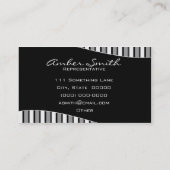 波ストライプの(白黒) 名刺 (裏面)