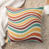 波ストライプ状グランジ.レトロ クッション (ブランケット)