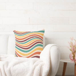 波ストライプ状グランジ.レトロ クッション