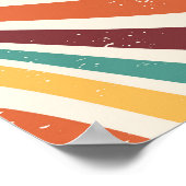 波ストライプ状グランジ.レトロ ポスター (角)