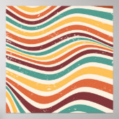 波ストライプ状グランジ.レトロ ポスター (正面)