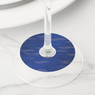 波タイガー(様式化パターン) 2 ワイングラスタグ