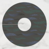 波タイガー（様式化パターン） 7 ワイングラスタグ (正面)