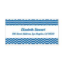 波デザイン差出人住所自己インキングスタンプ