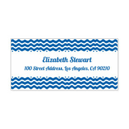 波デザイン差出人住所自己インキングスタンプ セルフインキングスタンプ