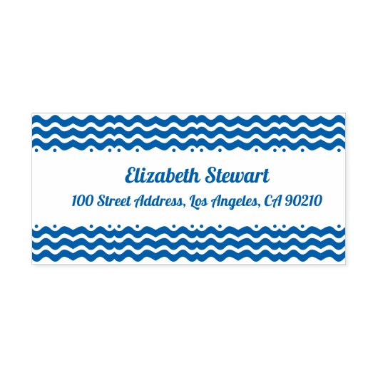 波デザイン差出人住所自己インキングスタンプ セルフインキングスタンプ (デザイン)