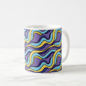 波パタカラフルーンファンキーレトロモダン抽象芸術 コーヒーマグカップ (正面右)