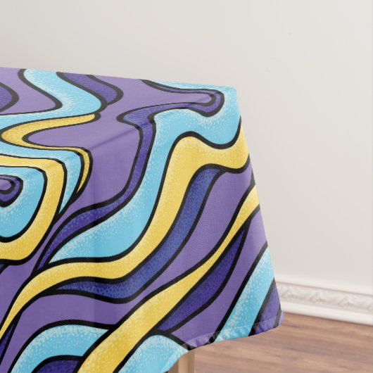 波パタカラフルーンファンキーレトロモダン抽象芸術 テーブルクロス (インサイチュ)