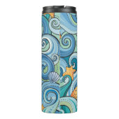 波パターンの中の魚 タンブラー (裏面)