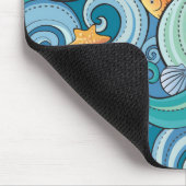 波パターンの中の魚 マウスパッド (コーナー)